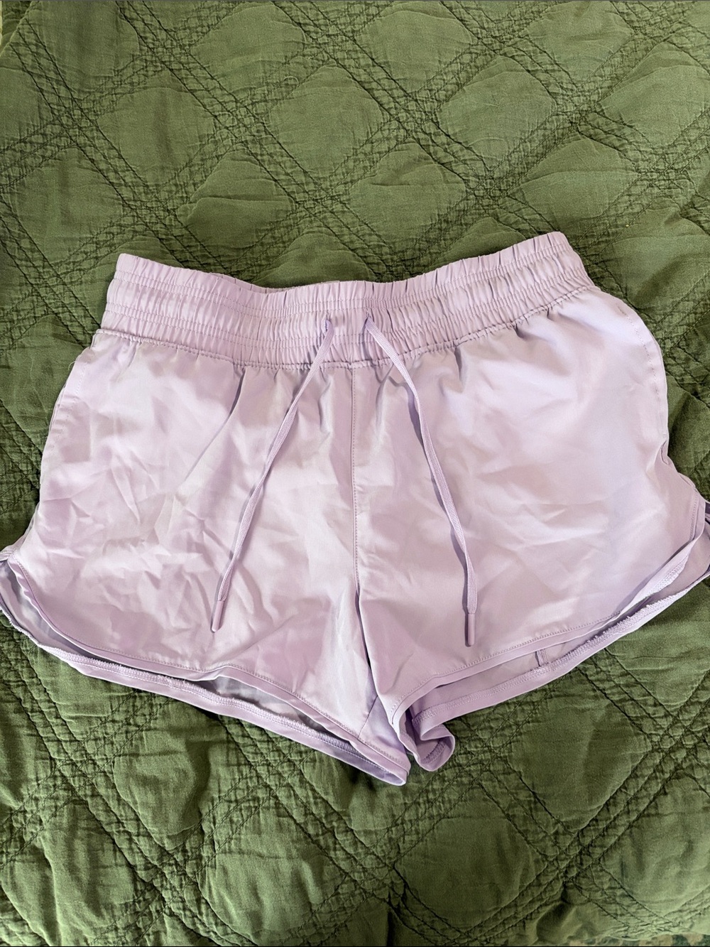 90 Degree By Reflex Light Lavender Athletic Shorts with Drawstring